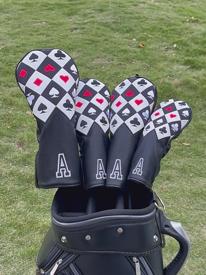 Vintage Poker Golf Club Head Covers Leather Golf Headcover