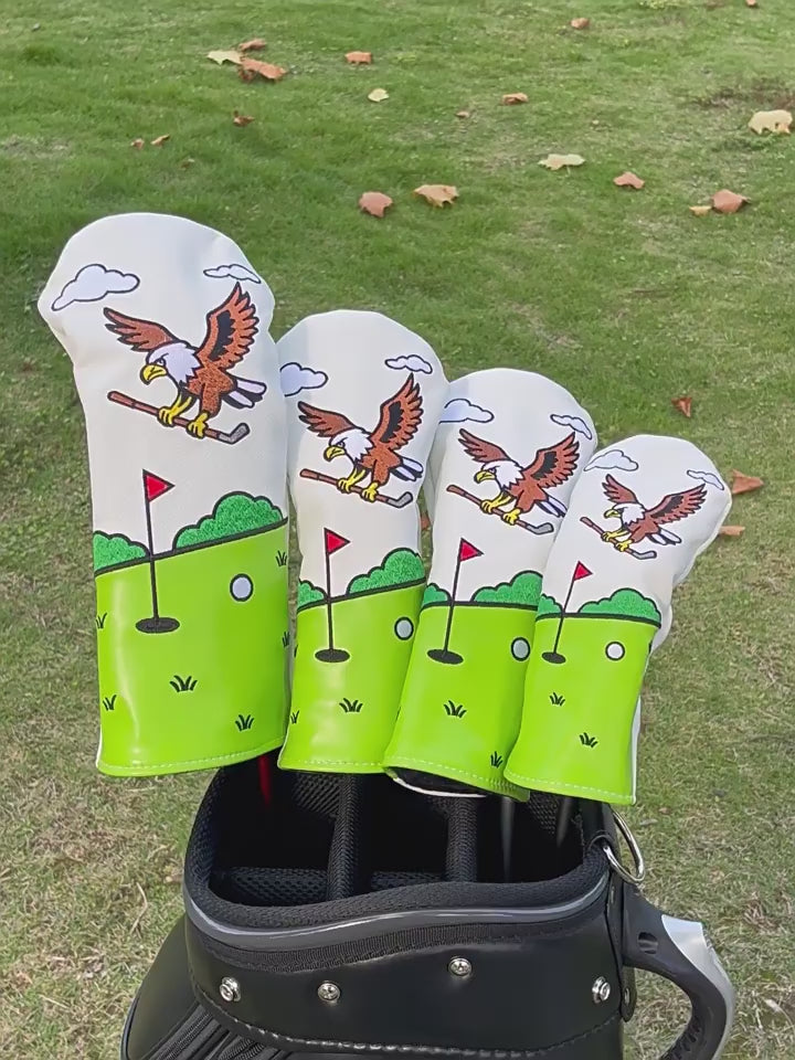 Eagles Golf Club Covers 4-Piece PU Leather Protector
